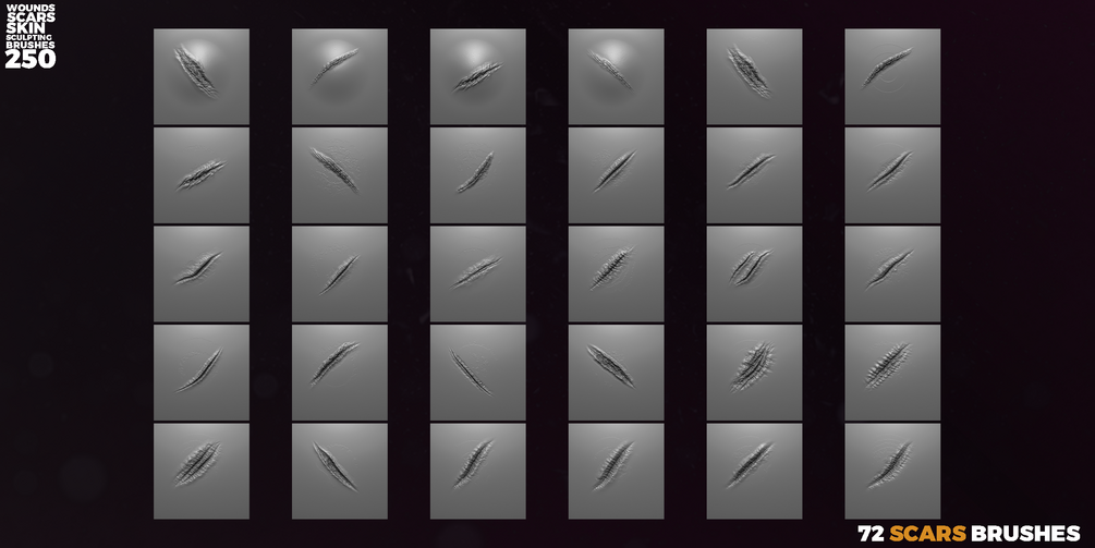 Layered damage for creature sculpts