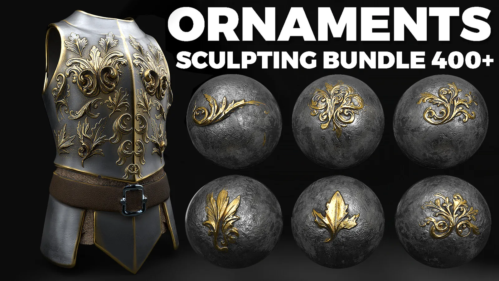 400 Ornamental Sculpting Brushes for ZBrush & Blender